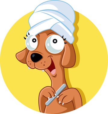 Komik tımar köpek Salon vektör maskot
