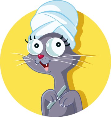 Salon Logo maskot damat kedi
