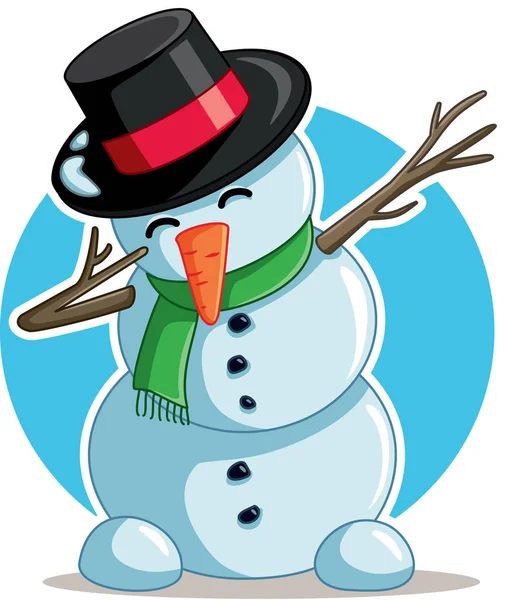 Cool Dabbing Snowman Vector Cartoon — Stock Vector