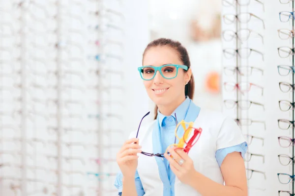 Oogarts Bedrijf Veel Brillen Frames Optische Winkel — Stockfoto