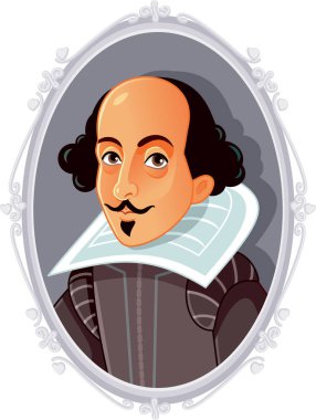 William Shakespeare vektör karikatür