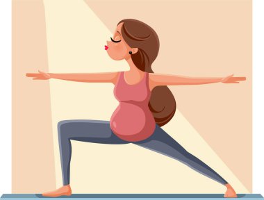 Hamile kadın savaşçı Yoga Pose vektör çizim