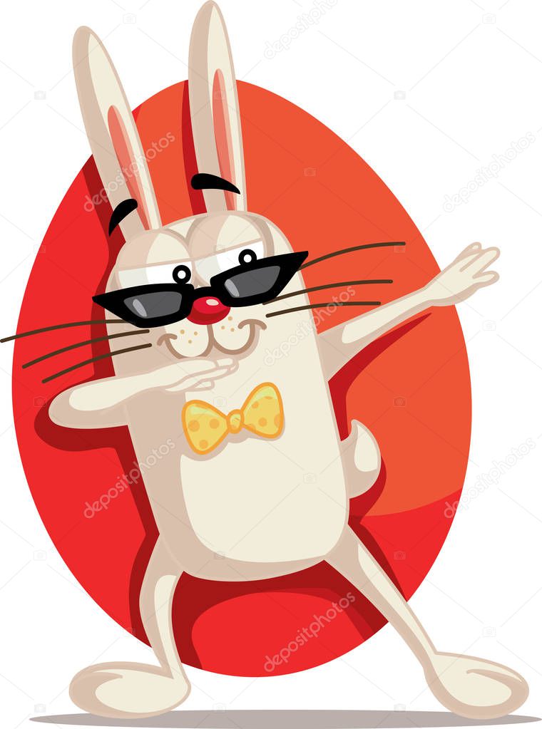 Cool Easter Bunny Dabbing Vector Cartoon