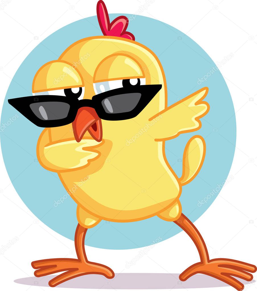 Funny Chick Dabbing Vector Cartoon