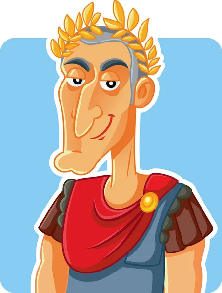 Julio César Emperador Romano Vector Caricatura — Vector de stock