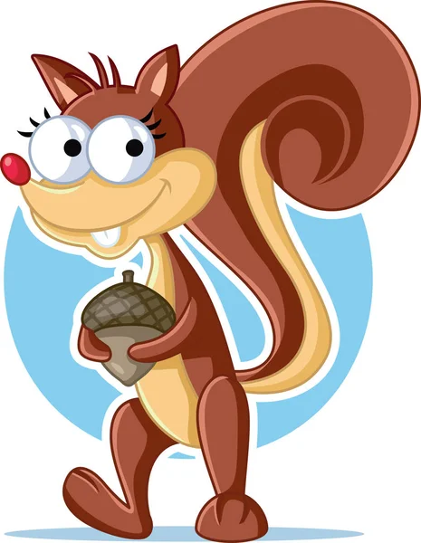 Funny Squirrel Vector Cartoon Illustration — Stock Vector