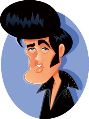 N.Y., ABD 17 Mayıs 2019, Elvis Presley Vektör Karikatürü