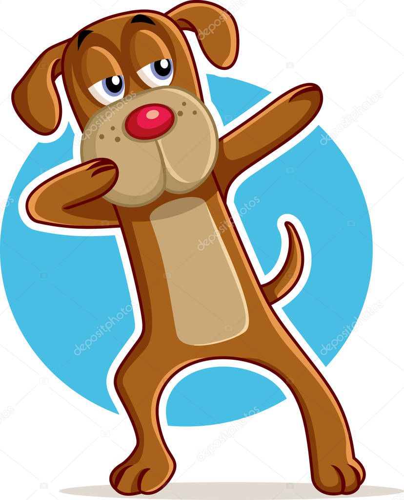 Funny Dog Dabbing Vector Cartoon