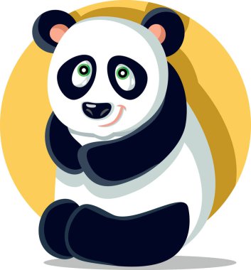 Sevimli Panda Vektör Çizgi Film Karakteri