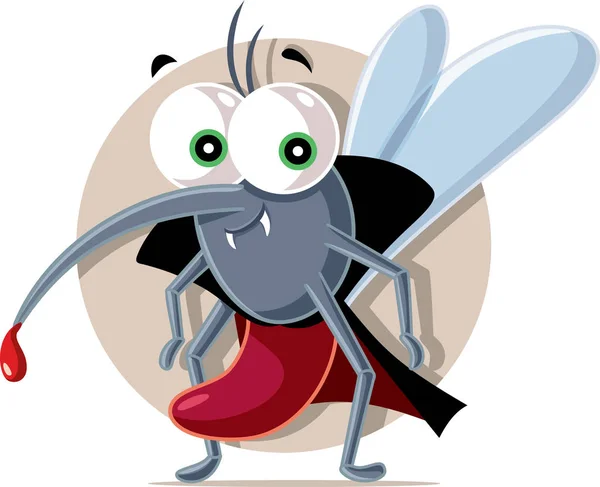 Vampire Mosquito Vector Ilustración Dibujos Animados — Archivo Imágenes Vectoriales