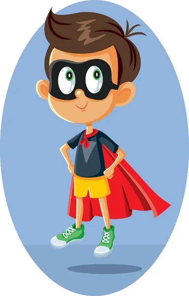 Superhero Boy Vector Illustration Cartoon - Stok Vektor