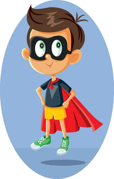 Superheld Jongen Vector Illustratie Cartoon — Stockvector