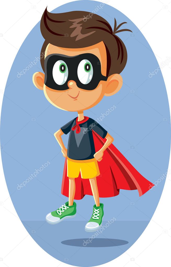 Superhero Boy Vector Illustration Cartoon