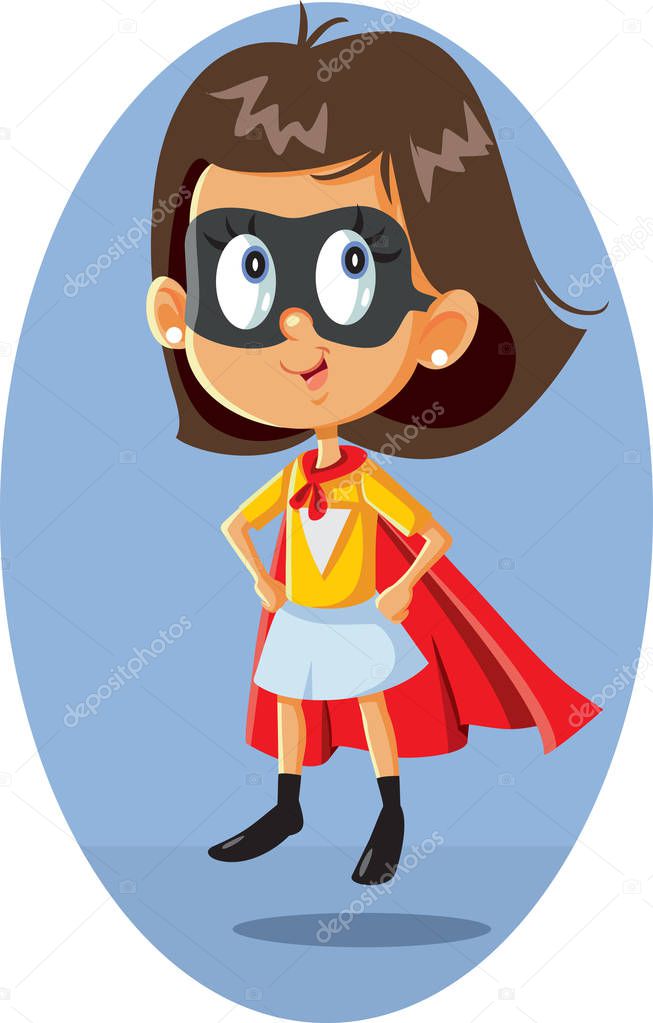 Super Heroine Girl Vector Illustration Cartoon