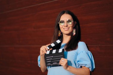 Cool Aktris Holding Film Clapper Film hazır