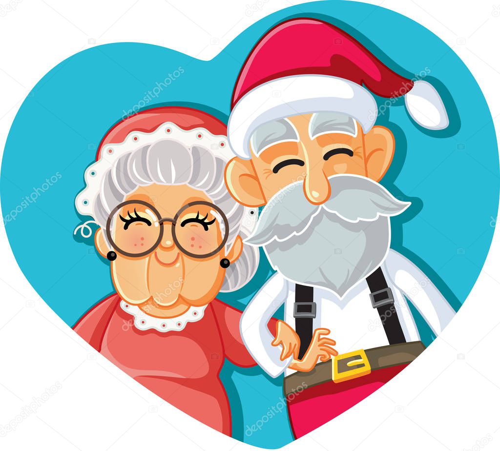 Santa and Mrs. Claus Christmas Couple Illustration