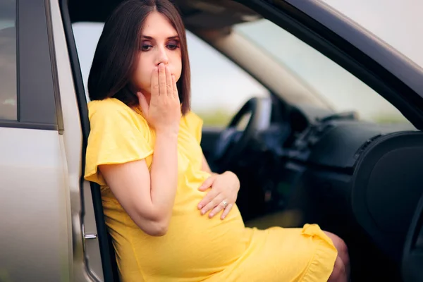 Pregnant Woman Travelling Feeling Nauseated and Car Sick