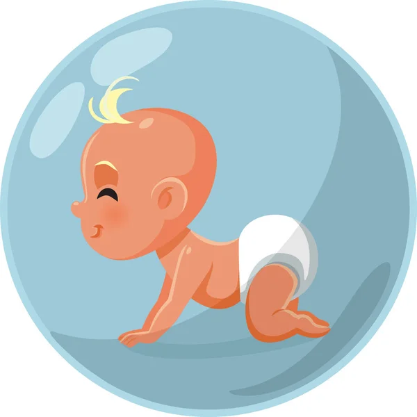 Baby Bubble Protective Parenting Conceptual Illustration — Stock Vector