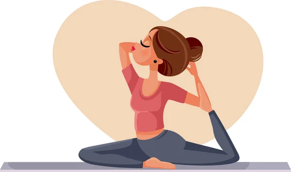Jeune Femme Sportive Pratiquant Yoga Faisant Exercice Sirène — Image vectorielle