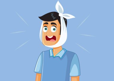 Man in Pain Suffering Severe Toothache clipart
