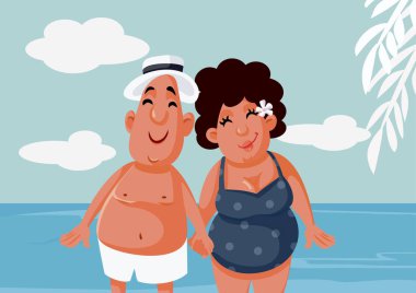 Kumsalda El ele Turist Çifti