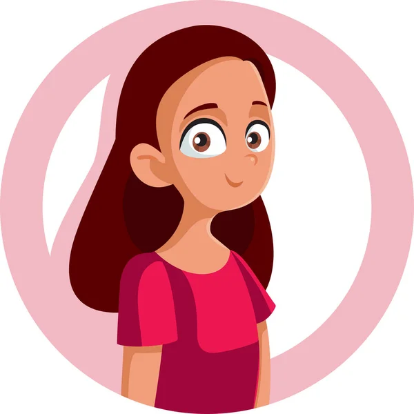 Happy Cute Teen Girl Smiling Vector Cartoon — Stock Vector