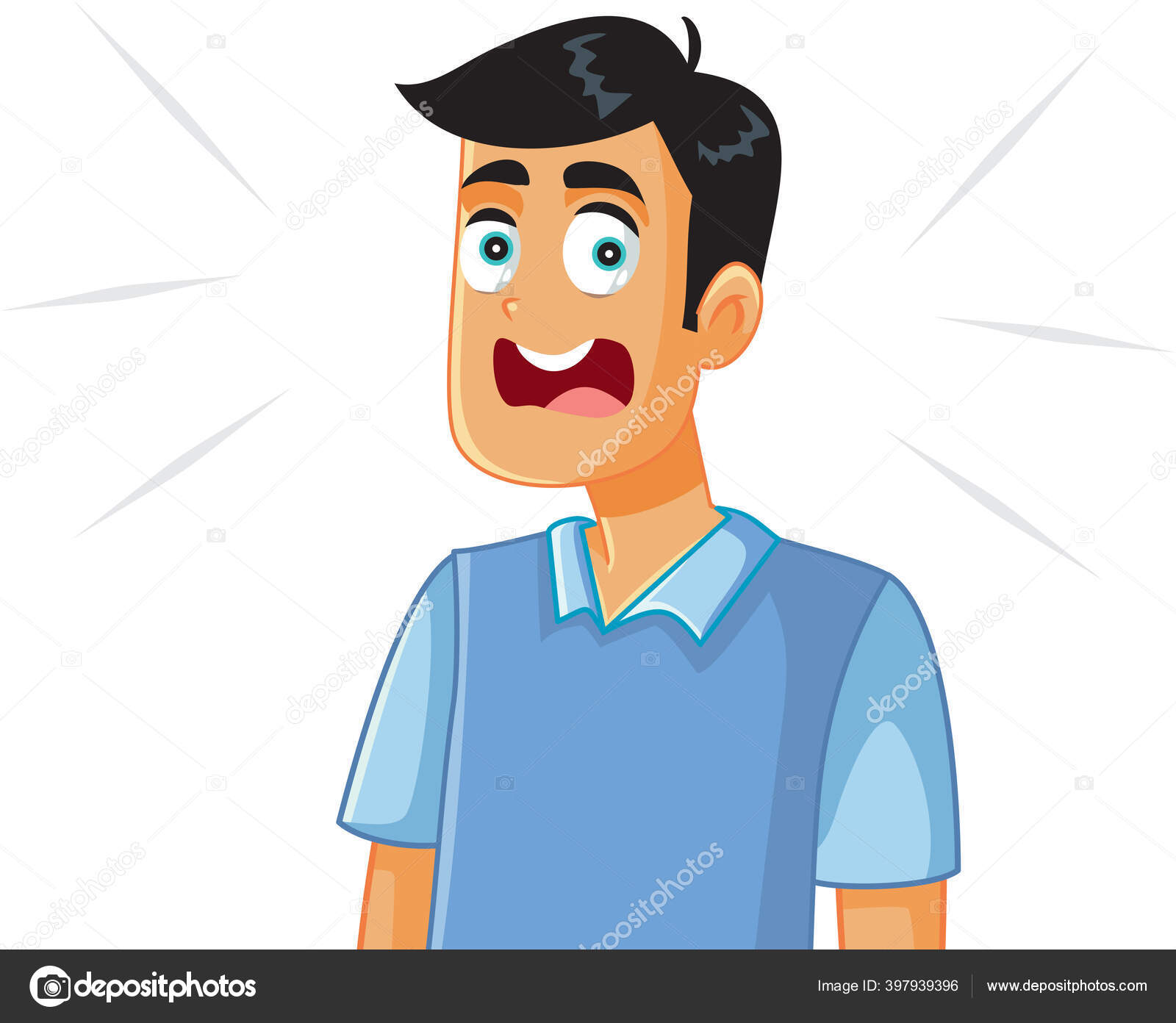 Scared Man Vector Cartoon Illustration Stock Vector by ©nicoletaionescu  397939396