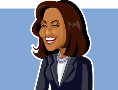 N.Y., ABD 16 Ağustos 2020, Kamala Harris Vektör Karikatürü