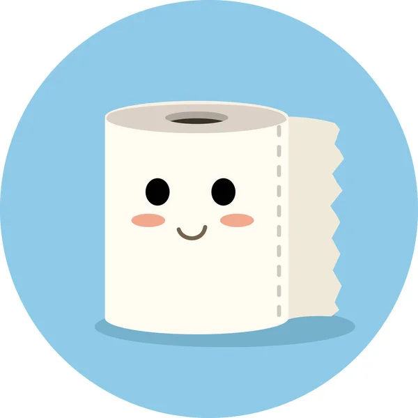 Niedliche Vector Toilettenpapier Cartoon Ikone — Stockvektor