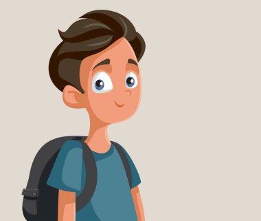 Sevimli Liseli Çocuk Vektör Karakteri