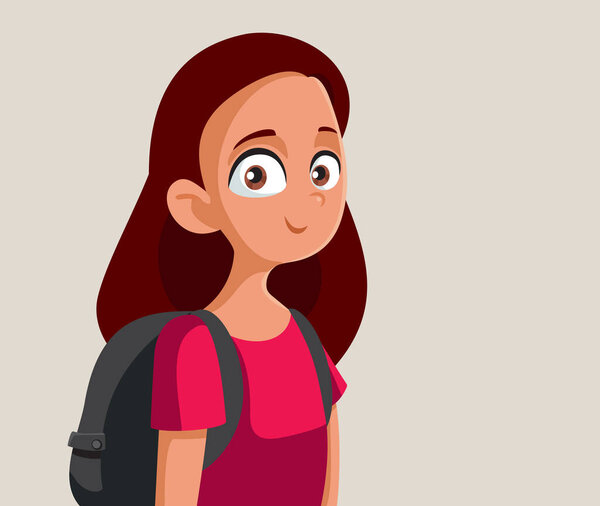 Cute Teen School Girl Vector Character