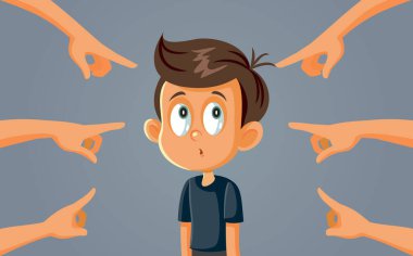 Huysuz sınıf arkadaşları tarafından zorbalığa uğrayan üzgün çocuk