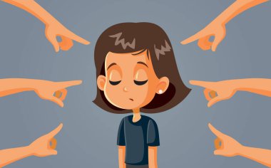 Kötü sınıf arkadaşları tarafından zorbalığa uğrayan üzgün kız.