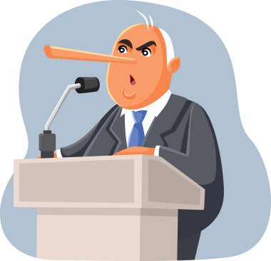 Lying Politician Making False Promises in Electoral Campaign clipart