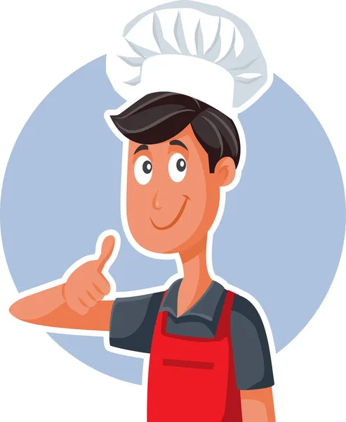 Fast Food Chef Thumbs Doing Sign — Stock Vector