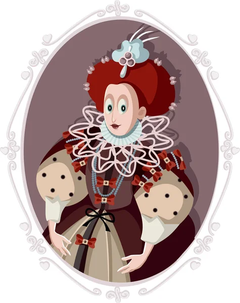Illustration Caricature Vectorielle Reine Elizabeth — Image vectorielle