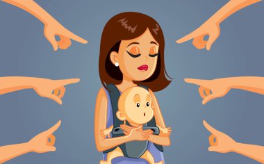 Anne Utandırıcı Kavramsal Vektör Çizgi Film İllüstrasyonu