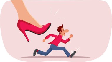 Toksik İlişki Vektörü Çizgi Filminden Kaçan Adam