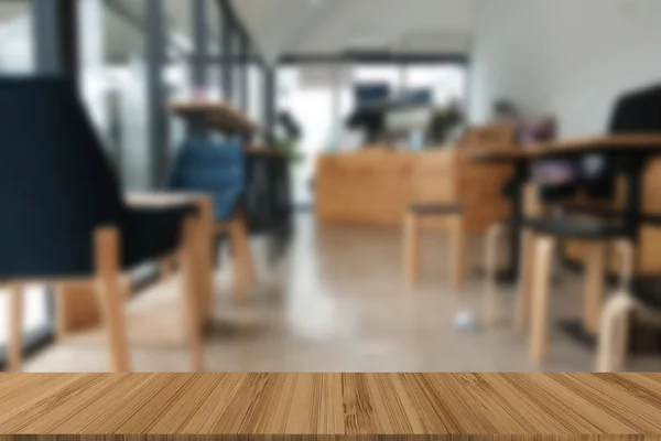 Cafetería Cafetería Desenfocado Fondo Desenfocado Con Mesa Madera Para Mostrar —  Fotos de Stock