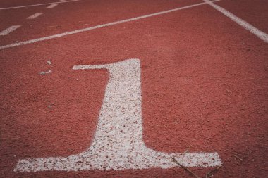 Lane numarası ve yarış pisti, Seabiscuit açık spor Stadyumu Arena çalışan kırmızı