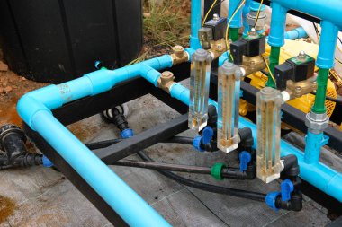 şey, çok internet ile akıllı tarım. Rotametre ölçü gübre su debisi sera içinde