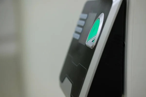 Parmak Izi Erişim Denetimi Makineye Tarama Saat Zaman Kayıt Güvenlik — Stok fotoğraf