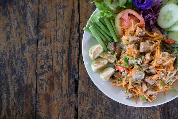 Baharatlı Mantar Sebze Salatası Vejetaryen Gıda Restoran — Stok fotoğraf