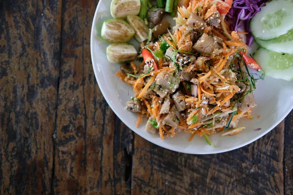 Baharatlı Mantar Sebze Salatası Vejetaryen Gıda Restoran — Stok fotoğraf