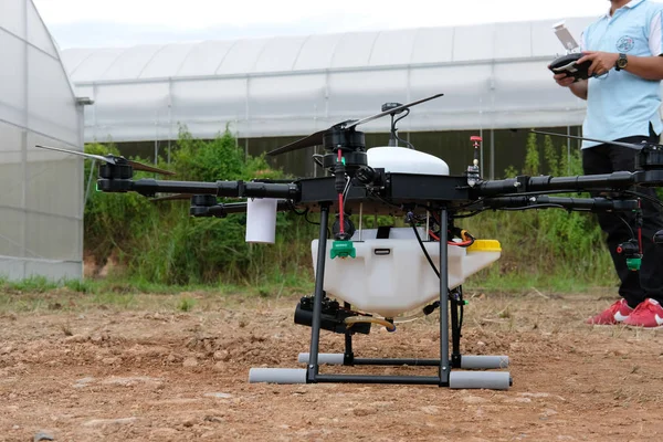 Chiang Mai Thaïlande Septembre 2018 Homme Contrôlant Drone Agricole Pour — Photo