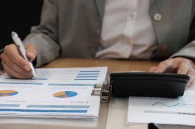 hesap makinesi, işletme belgesi ofisteki çalımakta mali müşavir. muhasebeci muhasebe ve gelir ve bütçe hesaplama yapıyor. Hesaplama yapma muhasebeci. Finans ve ekonomi kavramı