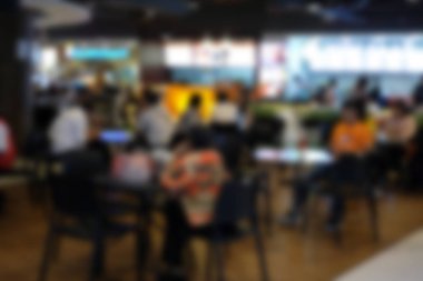 Gıda mahkeme kantin Restoran İç yeme insanlar.