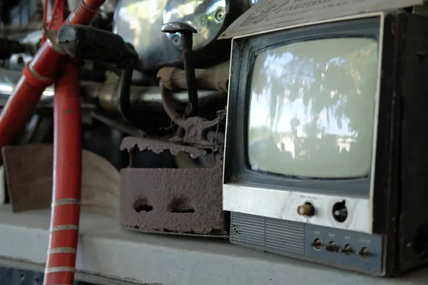 Viejo Obsoleto Vintage Retro Antiguo Televisión — Foto de Stock