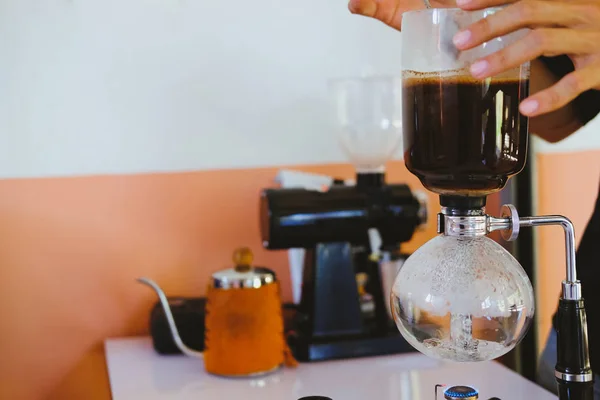 Clasic Filtru Cafea Sifon Vid Metoda Alternativă Preparare — Fotografie, imagine de stoc