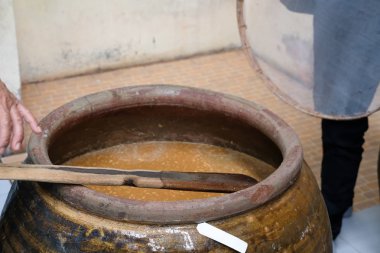 tuzlu soya Yapıştır kavanoza fermente. soya üretimi